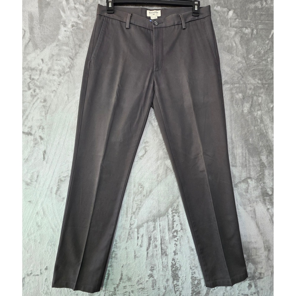 Dockers Mens Slim Tapered Chino Pants Dark Gray Charcoal 33x32